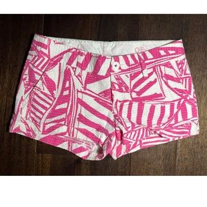 Lilly Pulitzer Walsh Pink White Yacht Boat Shorts Size 0